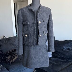 Mango Black Textured Jacket